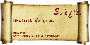 Skolnik Ágnes névjegykártya